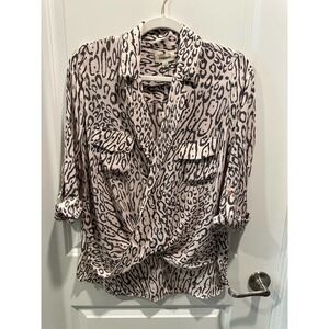 L'AGENCE Front Wrap Blouse with Pockets